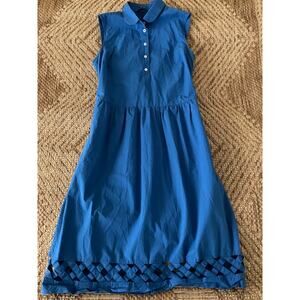 Brooks Brothers Royal Blue Sleeveless Collared Dress with pockets SZ 4